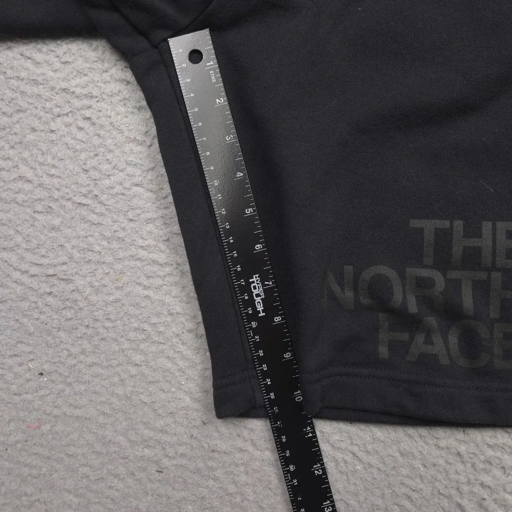 The North Face Men XL Black Fleece Sweat Shorts Big Half Dome Logo Drawstring